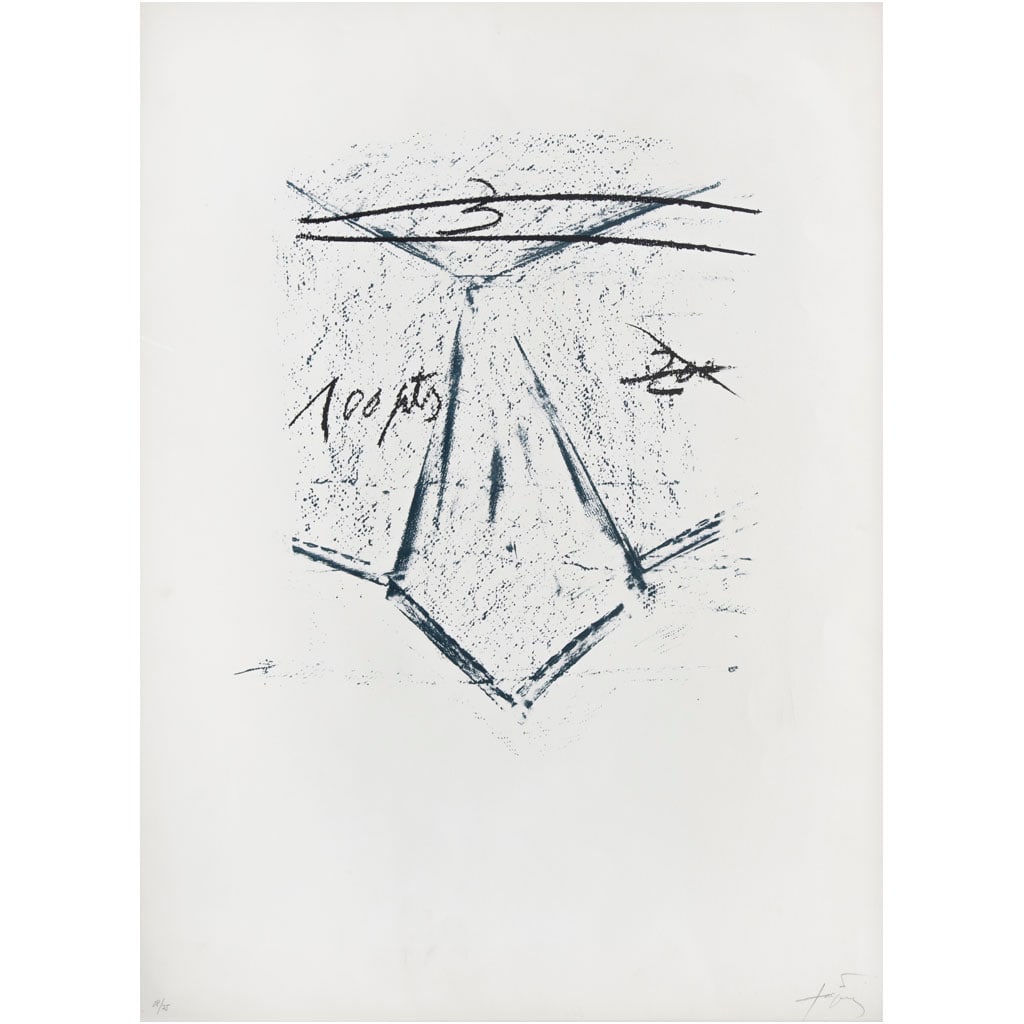 ANTONI TÀPIES. Llambrec material XII, 1975. Firmada. Litografía 18 / 75. 45 x 38 cm imagen / 73.5 (1 of 1)
