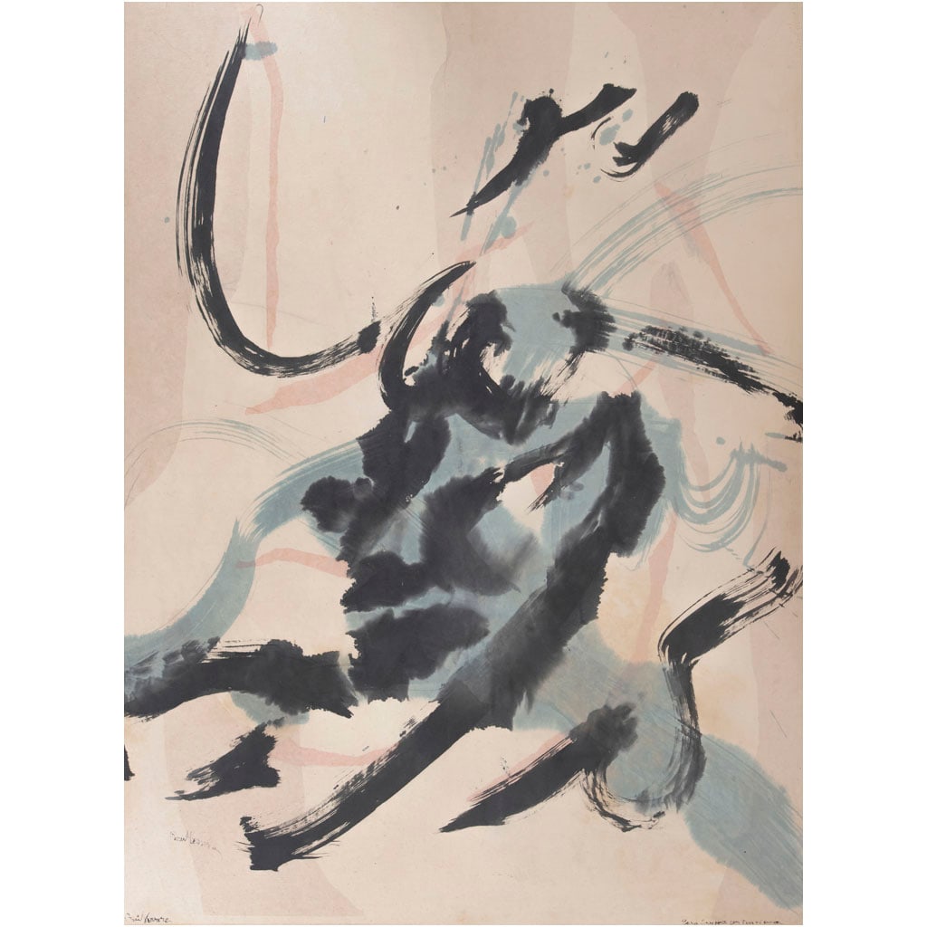 RAÚL HERRERA. Respiración del cielo. Firmada tres veces y fechada 86. Tinta china y collage sobre (1 of 1)