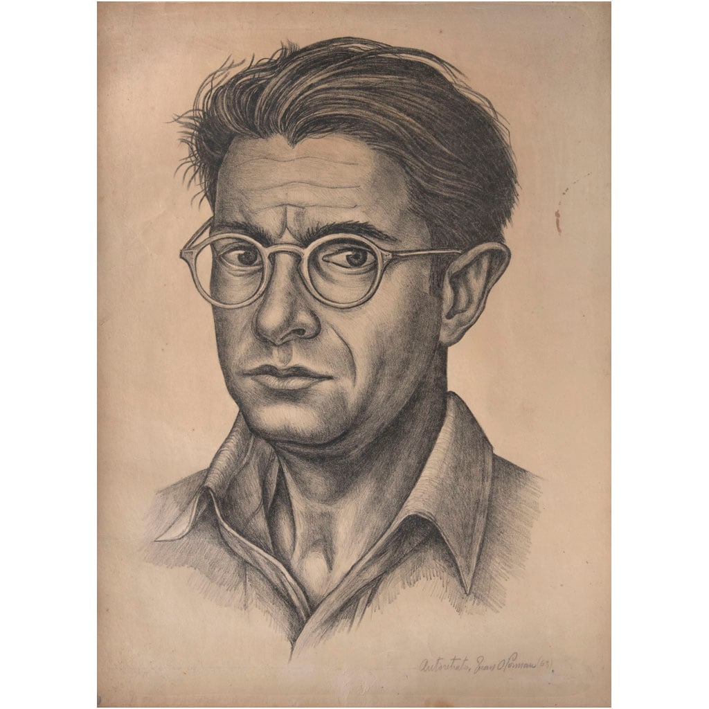 JUAN O'GORMAN. Autorretrato. Firmada y fechada 63. Litografía sin número de tiraje. 39 x 29 cm (1 of 1)