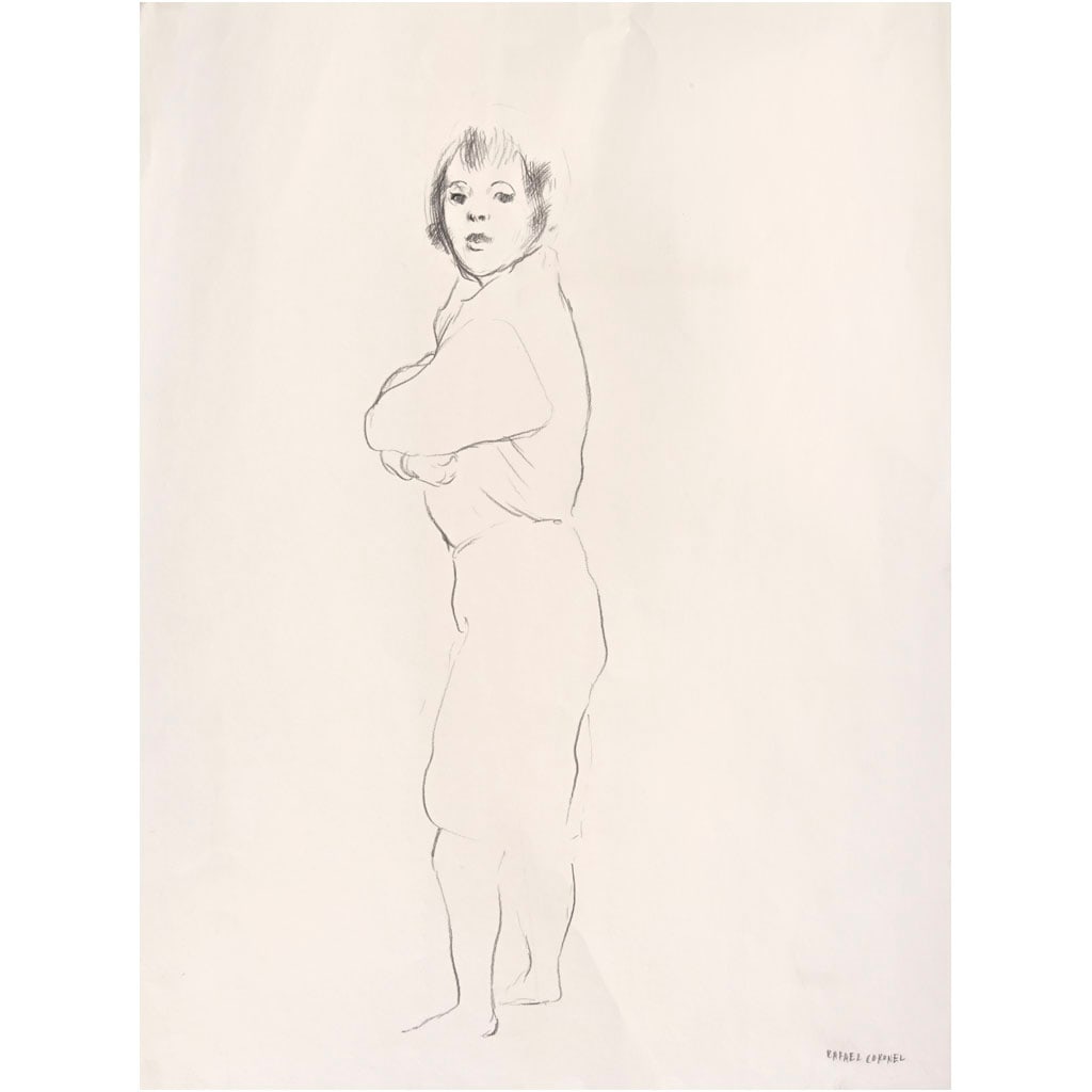 RAFAEL CORONEL. Sin título. Firmado. Carboncillo sobre papel. 61 x 45.5 cm (1 of 1)