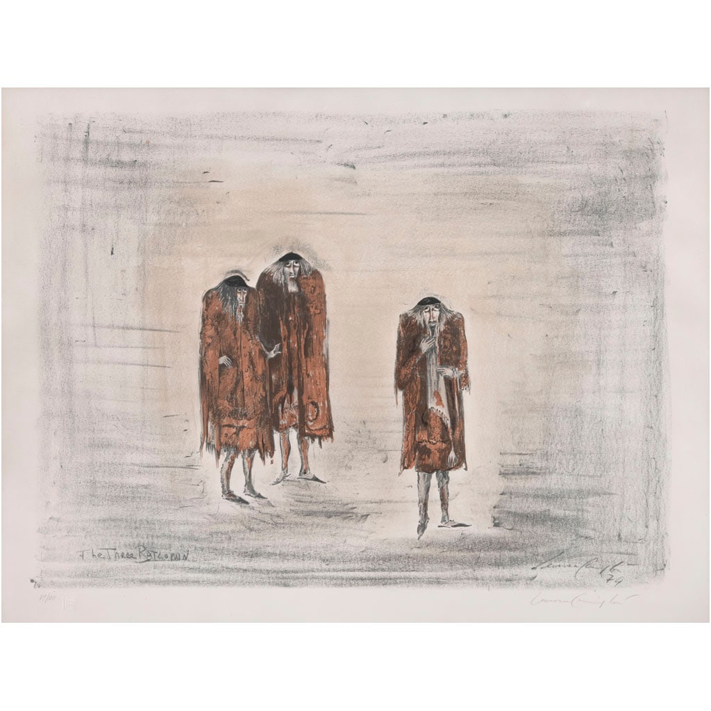 LEONORA CARRINGTON. The three Batlomin, de la serie The Dybbuk. Firmada a lápiz. Litografía: LEONORA CARRINGTON(Reino Unido, 1917 - Ciudad de México, 2011)The three Batlomin, de la serie The DybbukFirmada a lápiz. Firmada y fechada 74 en planchaLitografía 89 / 100Con sello de agua del Tall