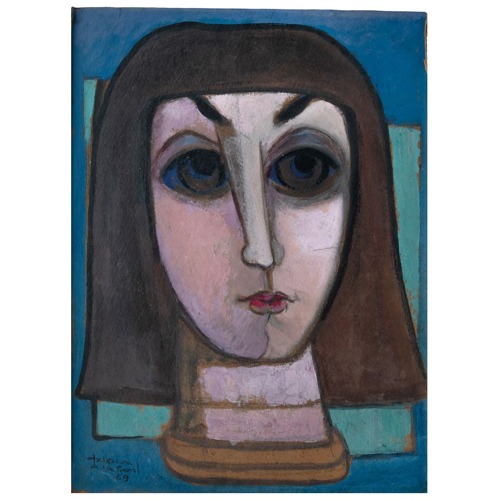 RAMÓN ALVA DE LA CANAL. Cabeza de mujer. Firmado y fechado 69. Óleo y acrílico s/cartón (1 of 1)