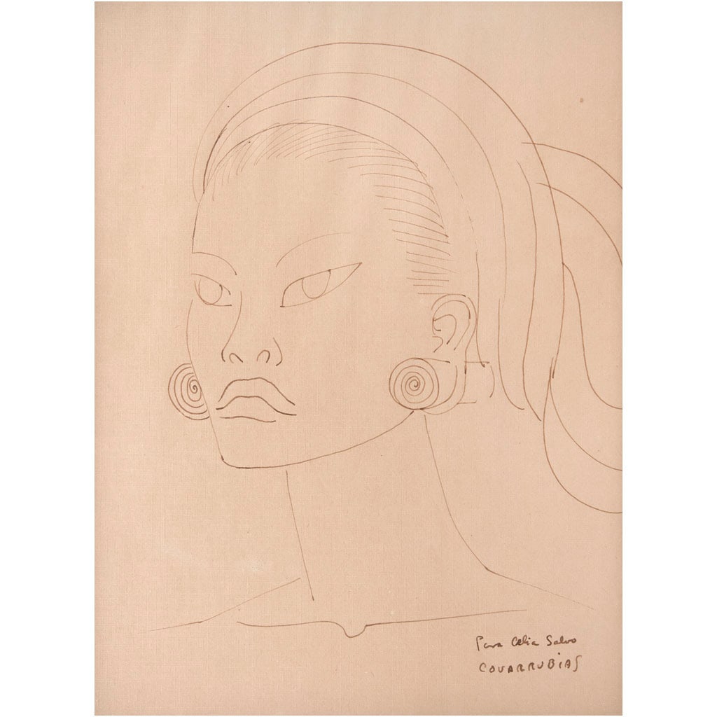 MIGUEL COVARRUBIAS. Sin título. Firmada. Tinta sobre papel. 26 x 19 cm (1 of 1)