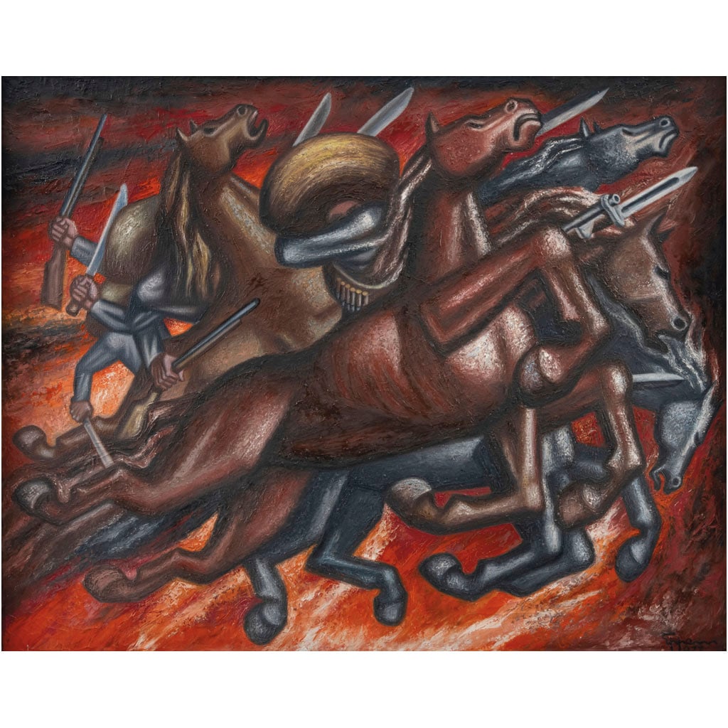 FRANCISCO EPPENS. Tropel revolucionario. Firmado y fechado 1977. Óleo sobre tela. 80 x 100 cm (1 of 1)