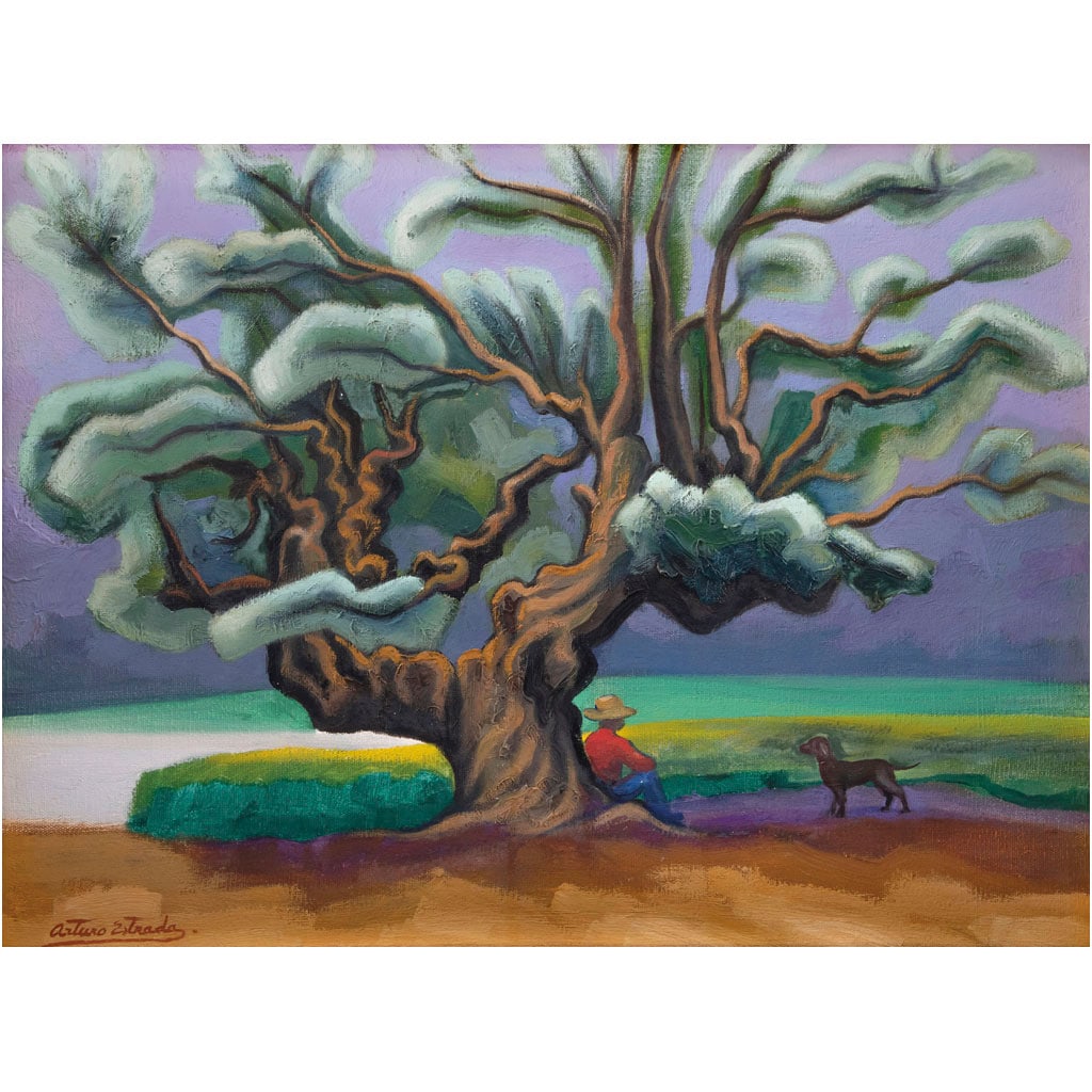 ARTURO ESTRADA. Amigos. Firmado al frente y al reverso. Óleo sobre tela. 30 x 40 cm: ARTURO ESTRADA(Panindícuaro, Michoacán, 1925 - )AmigosFirmado al frente y al reversoÓleo sobre telaCon sello de Instituto Nacional de Bellas Artes - Secretaría de Educación Pública al reverso.30