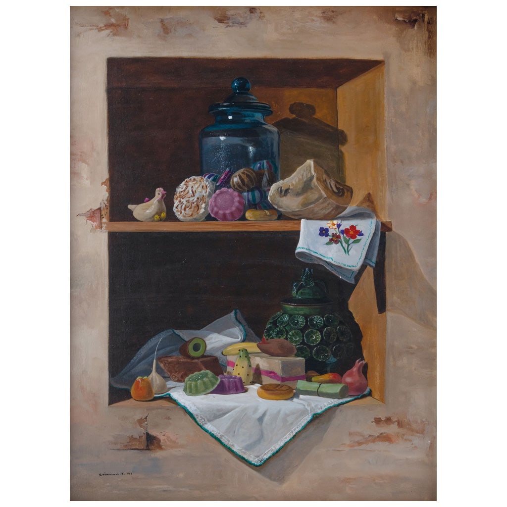 JOSÉ S?MANO TORRES. Alacena. Firmado y fechado 81. Óleo sobre tela. 80 x 60 cm. Con certificado (1 of 1)