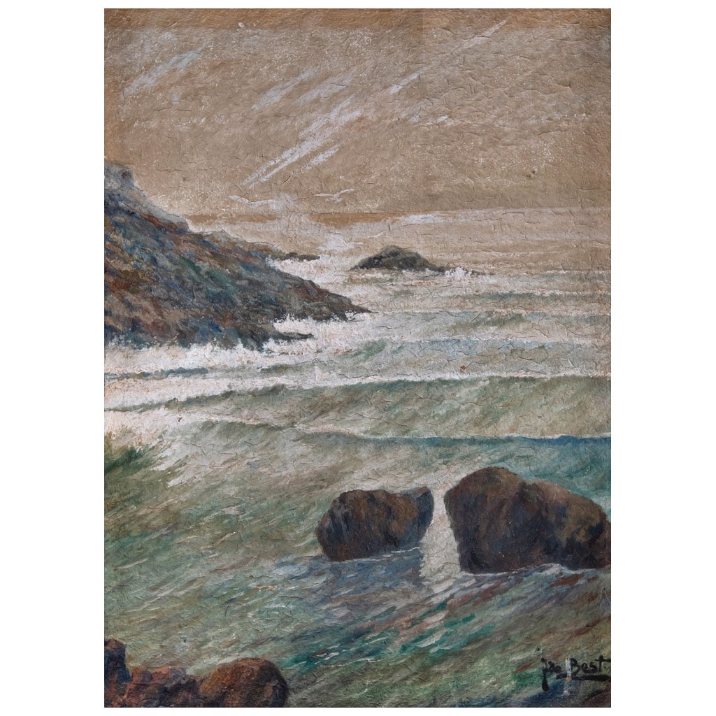 FERNANDO BEST PONTONES. Sin título. Firmado. Óleo sobre tela sobre masonite. 32 x 24.5 cm (1 of 1)