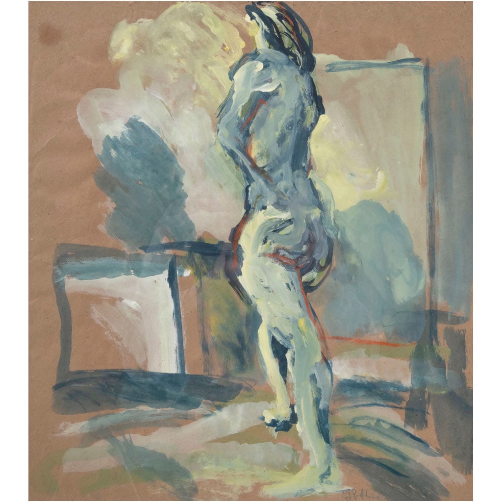 TOM?S GÓMEZ ROBLEDO. Sin título. Firmado. Gouache y pastel sobre papel. 42.5 x 38.5 cm (1 of 1)