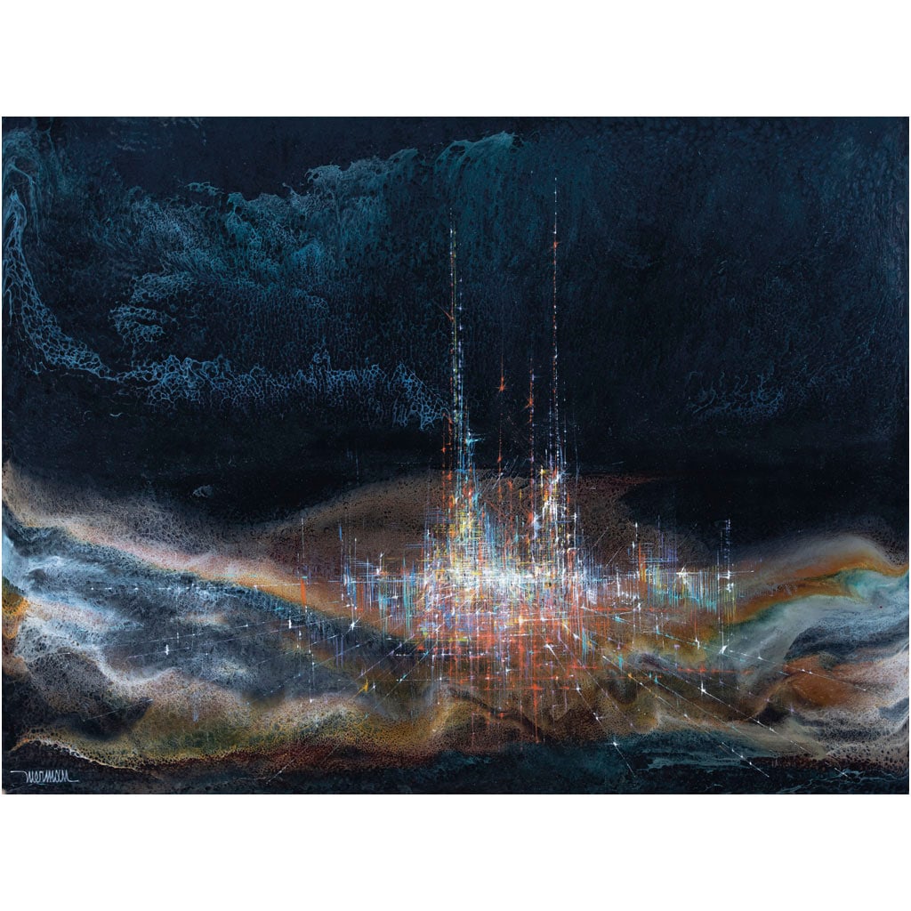LEONARDO NIERMAN. City at night. Firmado. Acrílico sobre masonite. 60 x 79.5 cm (1 of 1)