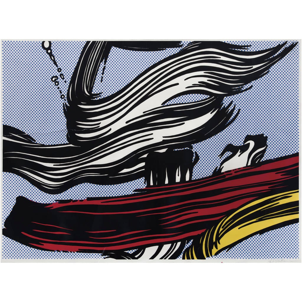 ROY LICHTENSTEIN. Brushstrokes Poster, de la serie Brushstrokes prints. Firmada a lápiz. (1 of 1)