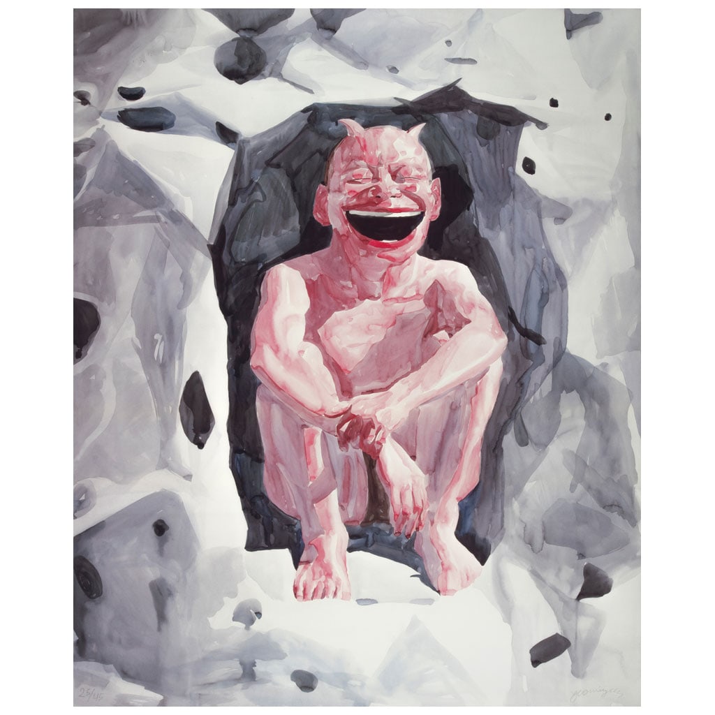 YUE MINJUN. Sin título (Smile-ism No. 26). Firmada a lápiz. Impresión offset 25 / 45. 110 x 89.5: YUE MINJUN(China, 1962 - )Sin título (Smile-ism No. 26): One Smile Elevates Us All, 2006Firmada a lápizImpresión offset 25 / 45Publicada por Art Issue Editions.Un ejemplar de esta gráfica con dife