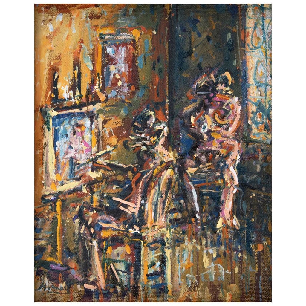 JAZZAMOART. Estudio de Bonnard y Matisse. Firmado al frente. Firmado y fechado 19 Mex París al (1 of 1)