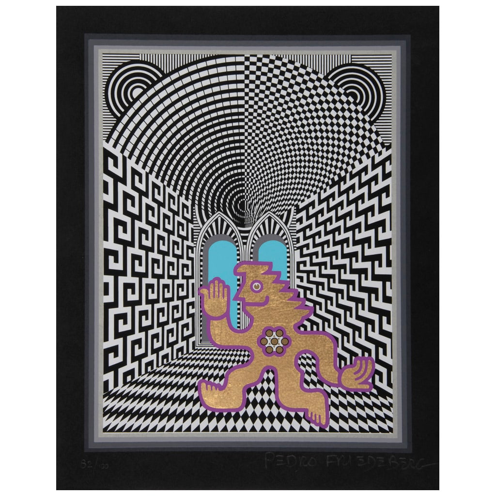 PEDRO FRIEDEBERG. Te saluda Energúmeno Dorado. Firmada. Serigrafía sobre cartoncillo 82/100. (1 of 1)