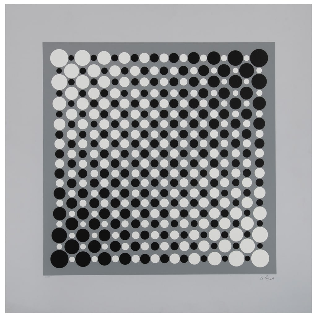 JULIO LE PARC. Sin título, ca. 1960. Firmada. Serigrafía 46 / 125. 49 x 49 cm medidas de la (1 of 1)