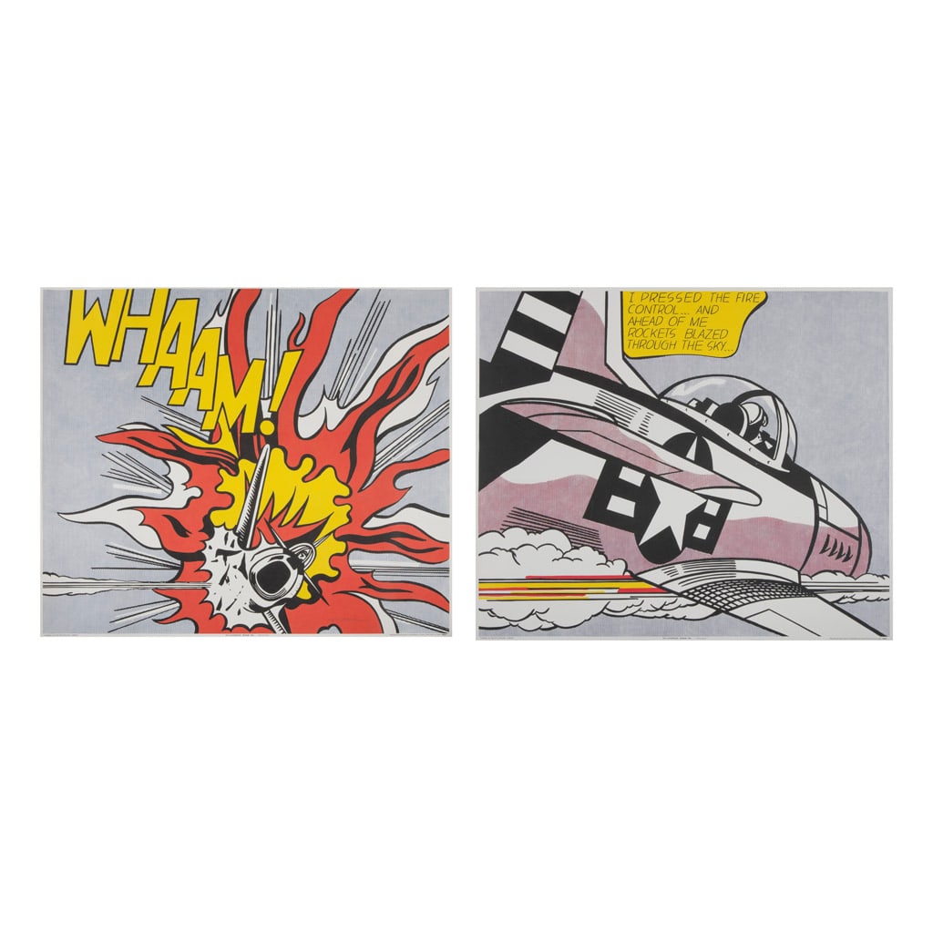 ROY LICHTENSTEIN. Whaam!, 1963. Firmadas a lápiz. Litografías offset sin número de tiraje, (1 of 3)