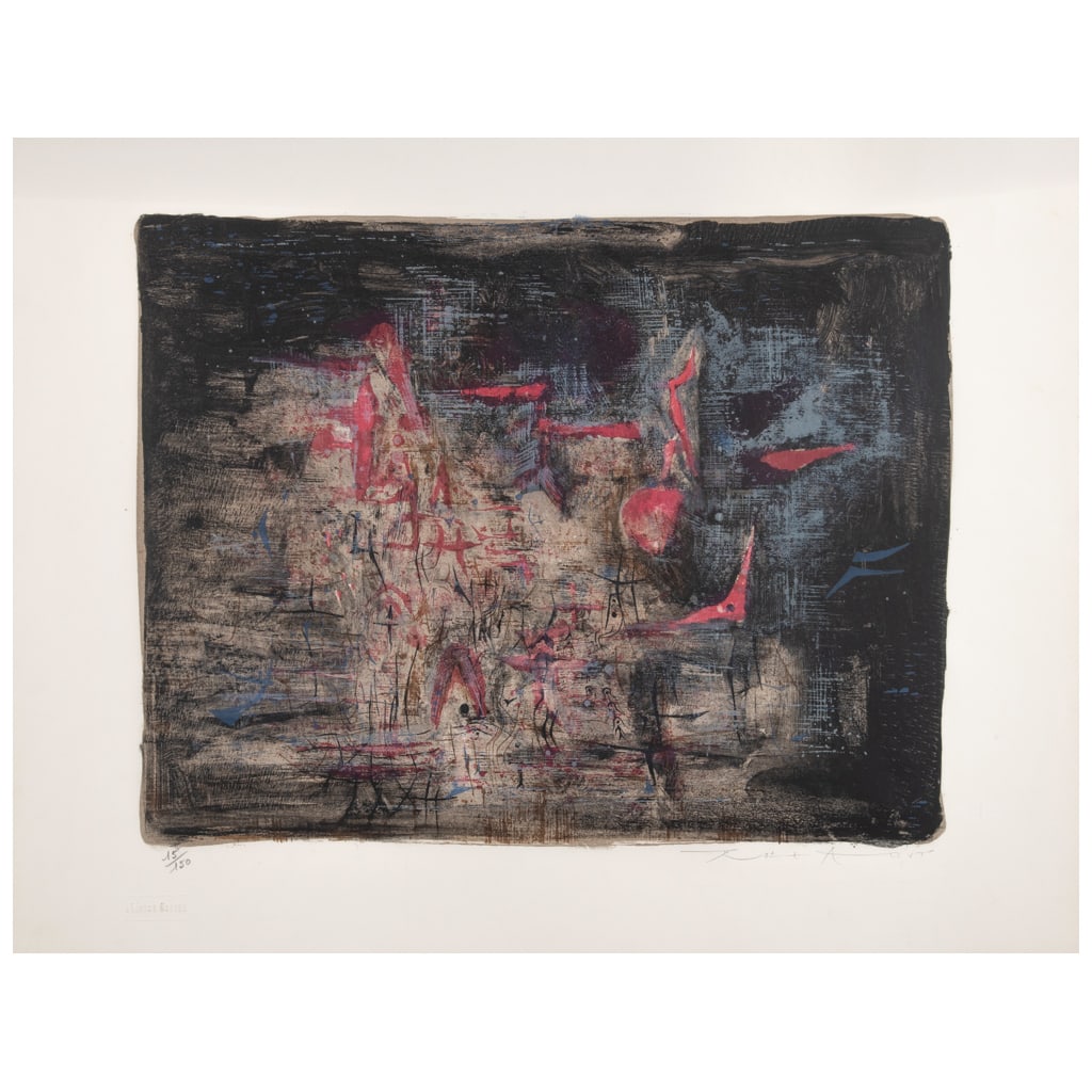 ZAO WOU - KI. Nocturne, 1955. Firmada. Litografía 15 / 150. 37.5 x 48 cm medidas de la imagen / 50 (1 of 1)