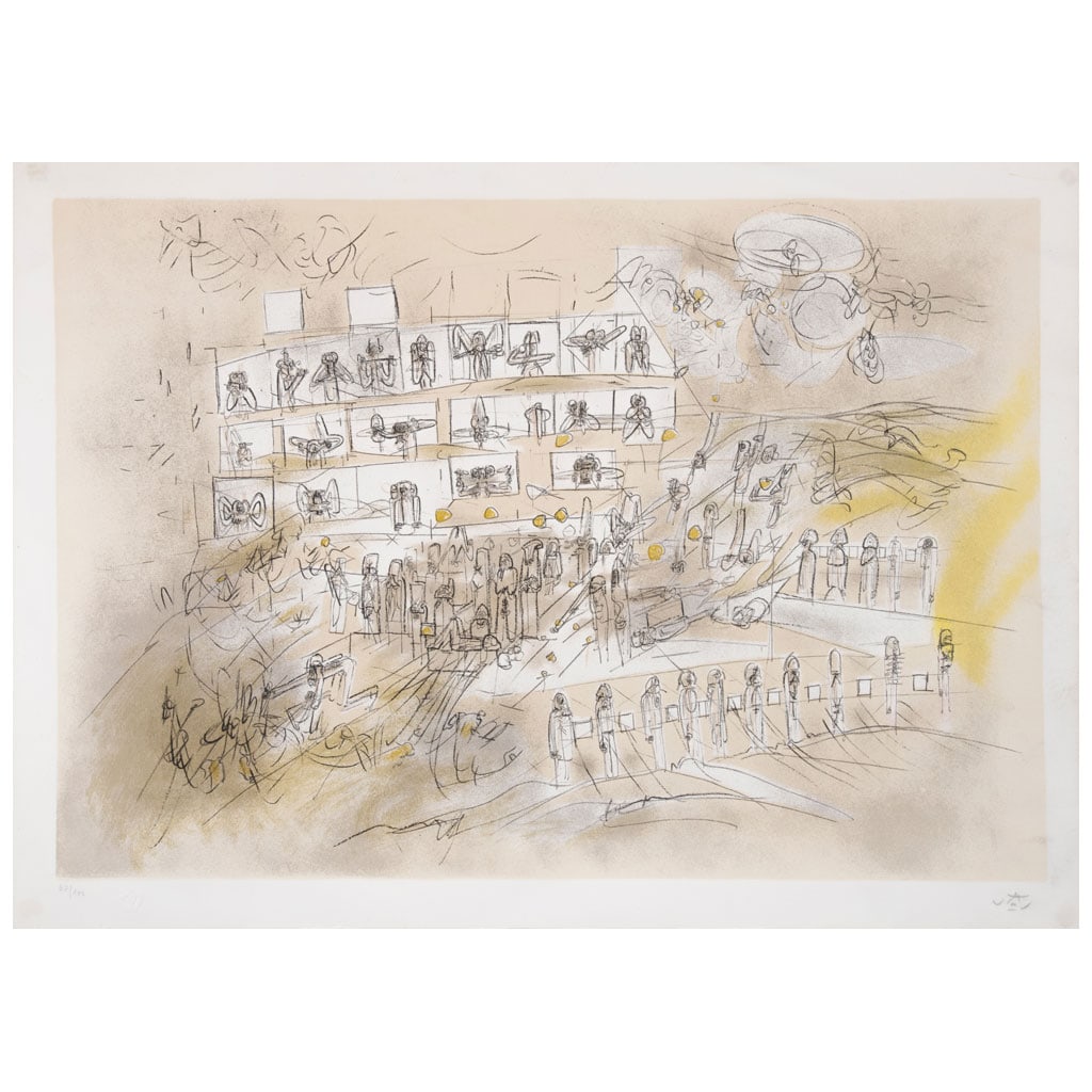 ROBERTO MATTA. Vértigo, 1992. Firmada. Litografía 67 / 100. 48 x 70 cm imagen / 54.5 x 75.5 cm (1 of 1)