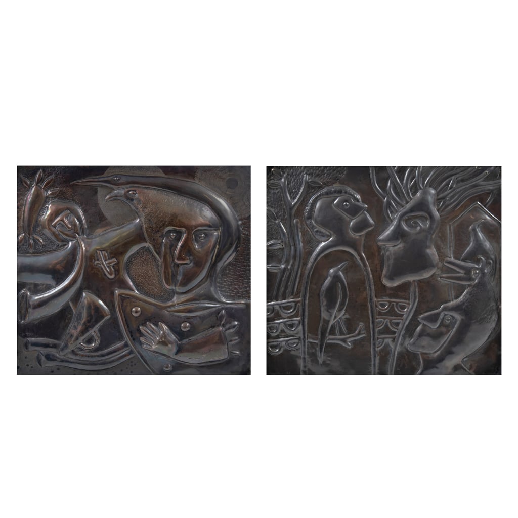 ?LVARO SANTIAGO. Sin título. Firmados y fechados 94. Relieves en lámina de plata 0.950. 18 x 20 (1 of 3)