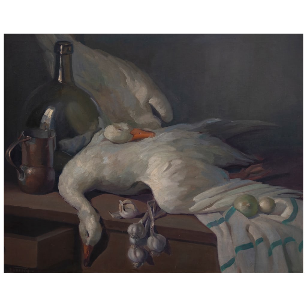 ANGELINA GROSSO. Bodegón con pato. Firmado. Óleo sobre tela. 80 x 100 cm: ANGELINA GROSSO(México) Bodegón con pato FirmadoÓleo sobre telaPresenta mínimos detalles de conservación.80 x 100 cm