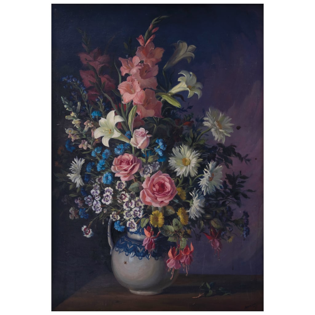 MANUEL NAVARRO. Bouquet. Firmado y fechado 71. Óleo sobre tela. 100 x 70 cm: MANUEL NAVARRO(España, 1936 - México, 2002) Bouquet Firmado y fechado 71Óleo sobre telaPresenta detalles de conservación y perforación.100 x 70 cm