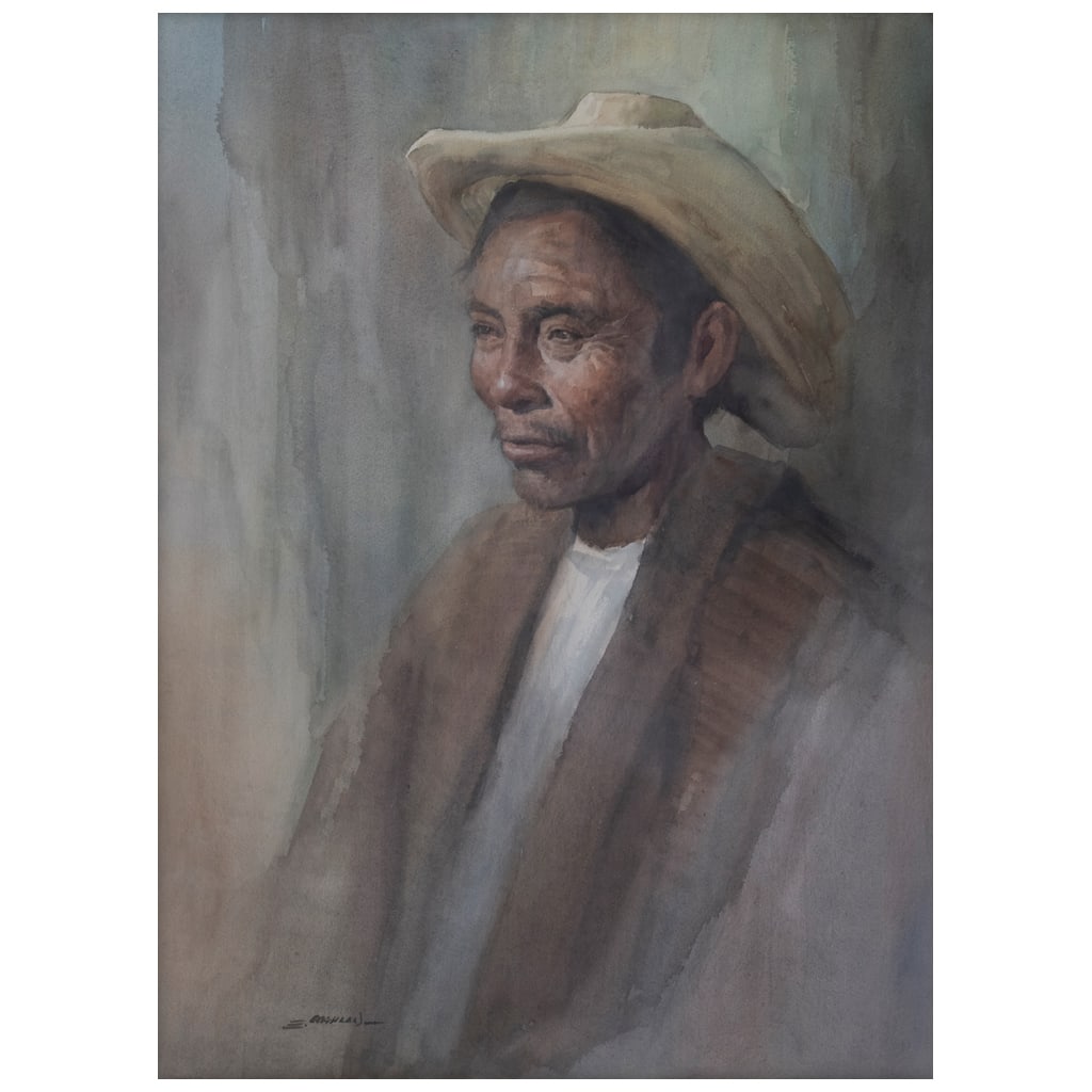 EDGARDO COGHLAN. Sin título. Firmada. Acuarela sobre papel. 74.5 x 54.5 cm (1 of 1)