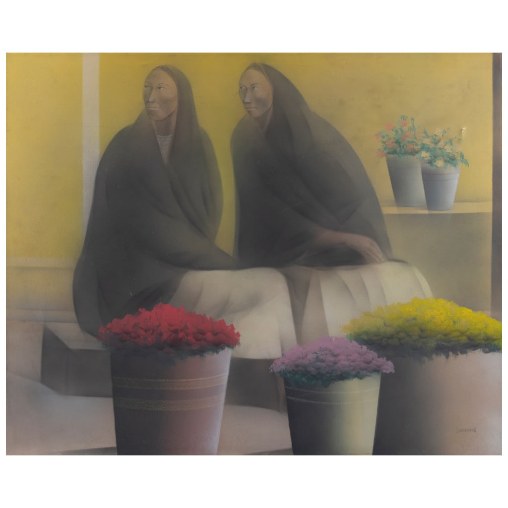 LEÓN BELAUZAR?N. Sin título. Firmado. Óleo y carboncillo sobre tela. 130 x 160 cm (1 of 1)