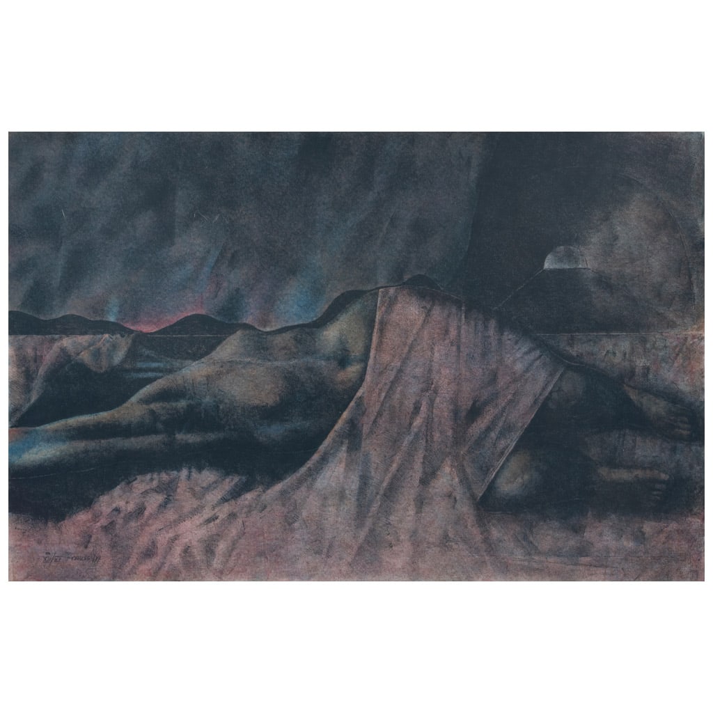 ARMANDO MORALES. Mujer dormida. Firmada y fechada 79. Litografía XII / XV. 56 x 85 cm medidas (1 of 1)