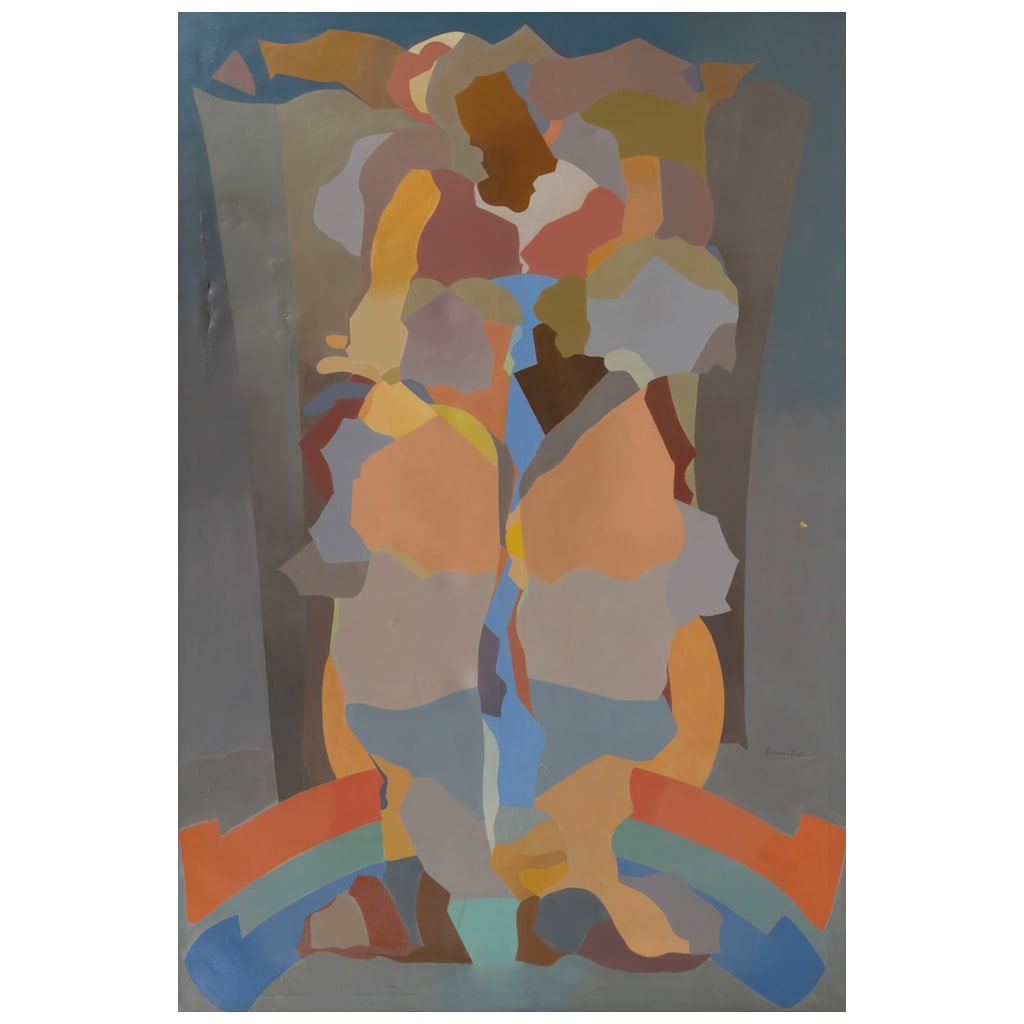 LUIS LÓPEZ LOZA. El transformador de los sismos. Firmado. Óleo sobre tela. 180 x 120 cm (1 of 1)