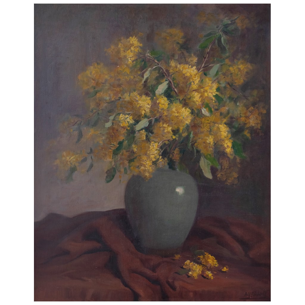 ANGELINA GROSSO. Flores amarillas. Firmado. Óleo sobre tela. 100 x 80 cm (1 of 1)