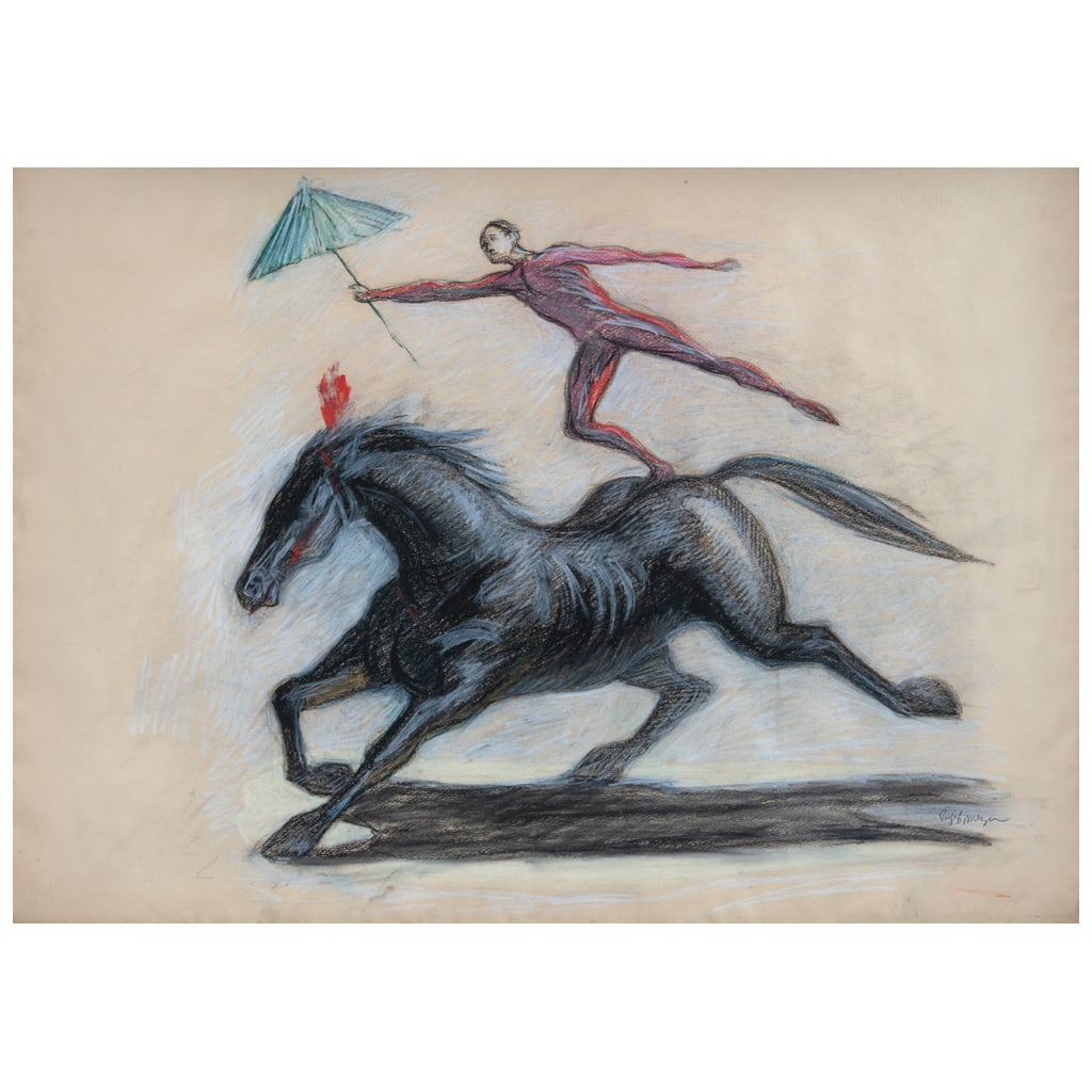 JOSÉ REYES MEZA. Sin título. Firmado. Pastel sobre papel. 47.5 x 65.75 cm (1 of 1)