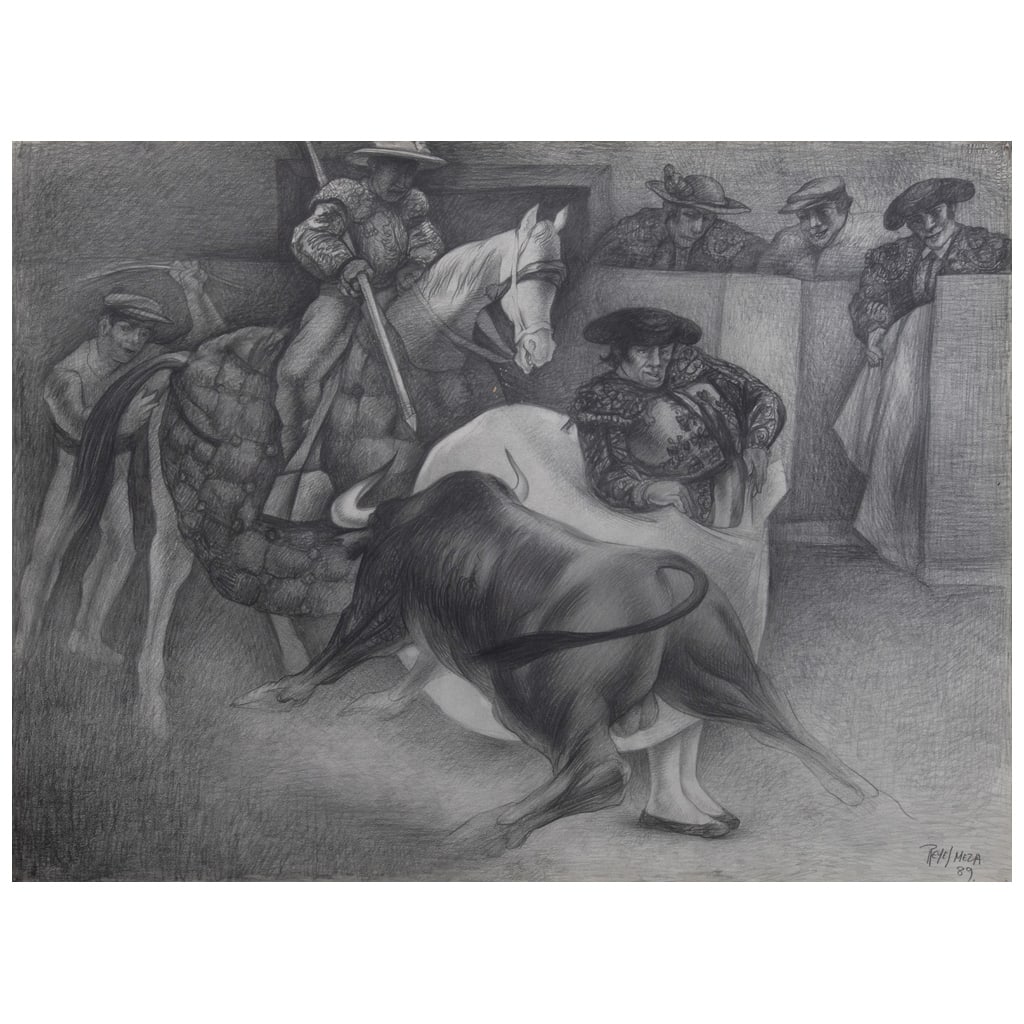JOSÉ REYES MEZA. Sin título. Firmado y fechado 89. Lápiz de grafito y carboncillo sobre papel. 57 (1 of 1)