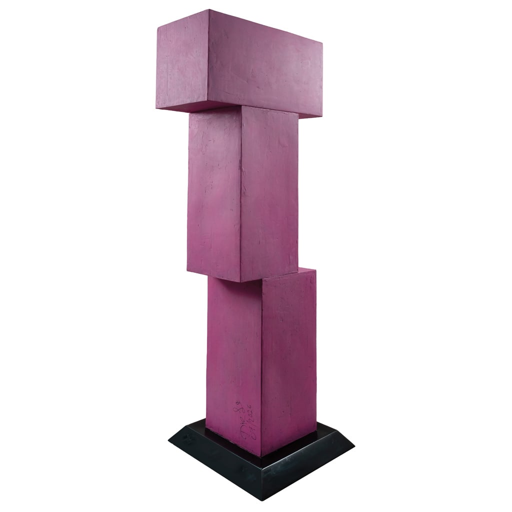 DIELU. Equilibrio rosa. Firmada y fechada 07/2026. Escultura en fibra de vidrio y resina: DIELU(Ciudad de México, 1975 - ) Equilibrio rosa Firmada y fechada 07/2026Escultura en fibra de vidrio de alta resistencia y resina policromada, edición de 5 ejemplaresEsta escultura fue realizada p