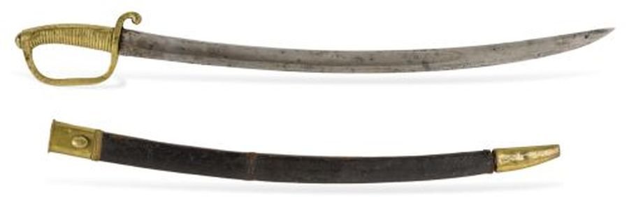 SABLE (CUERPO DE PIONEROS). ORIGEN CAUCÁSICO, S.XIX.: SABLE (CUERPO DE PIONEROS). ORIGEN CAUCÁSICO, S.XIX. Acero, sangrador de canal, empuñadura de bronce dorado. 60 cm de long.