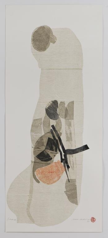 NUNIK SAURET, Ruta - X, Firmado, fechado 07 y con: NUNIK SAURET, Ruta - X, Firmado, fechado 07 y con gago-in. Collage y xilografía sobre papel 1 / 1, 88.5 x 37 cm