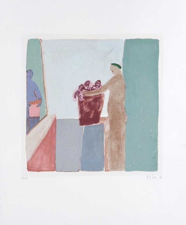 JOY LAVILLE, Sin tí­tulo, Firmada. Serigrafí­a 2 / 100,: JOY LAVILLE, Sin tí­tulo, Firmada. Serigrafí­a 2 / 100, 37.5 x 37.5 cm