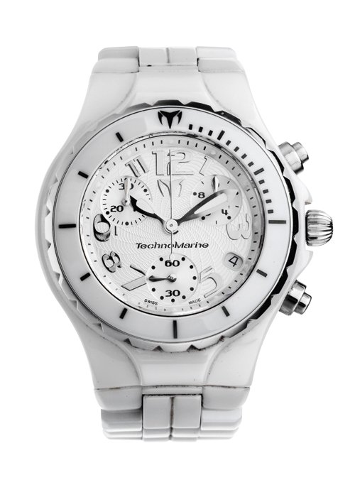 RELOJ TECHNOMARINE. En acero y cerámica blanca.: RELOJ TECHNOMARINE. En acero y cerámica blanca. Movimiento: cuarzo.