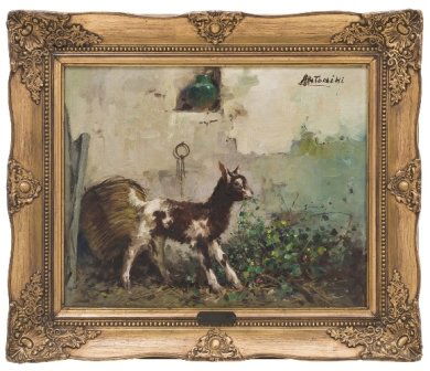 CABRA EN ESTABLO. ESCUELA ITALIANA, SIGLO XX. Ã“leo: CABRA EN ESTABLO. ESCUELA ITALIANA, SIGLO XX. Ã“leo sobre tela. Firmado Antonini. Detalles conservaciÃ³n. Dimensiones 39 x...