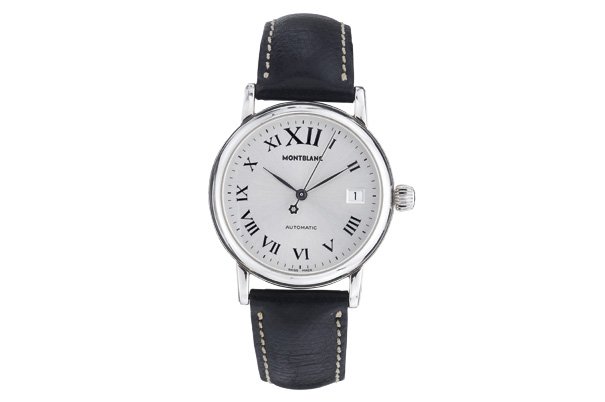 RELOJ MONTBLANC MEISTERSTUCK. En acero y correa de piel: RELOJ MONTBLANC MEISTERSTUCK. En acero y correa de piel negra. Movimiento: automÃ¡tico.