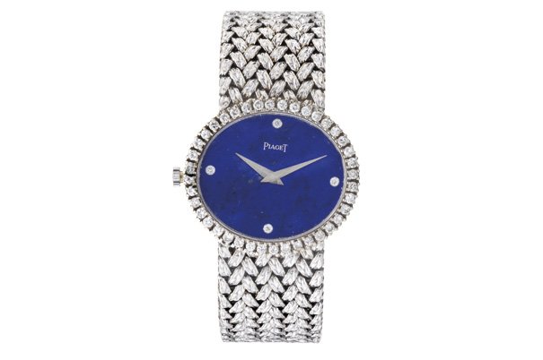 RELOJ PIAGET. En oro blanco de 18K con lapislÃ¡zuli y: RELOJ PIAGET. En oro blanco de 18K con lapislÃ¡zuli y diamantes. Movimiento: manual.