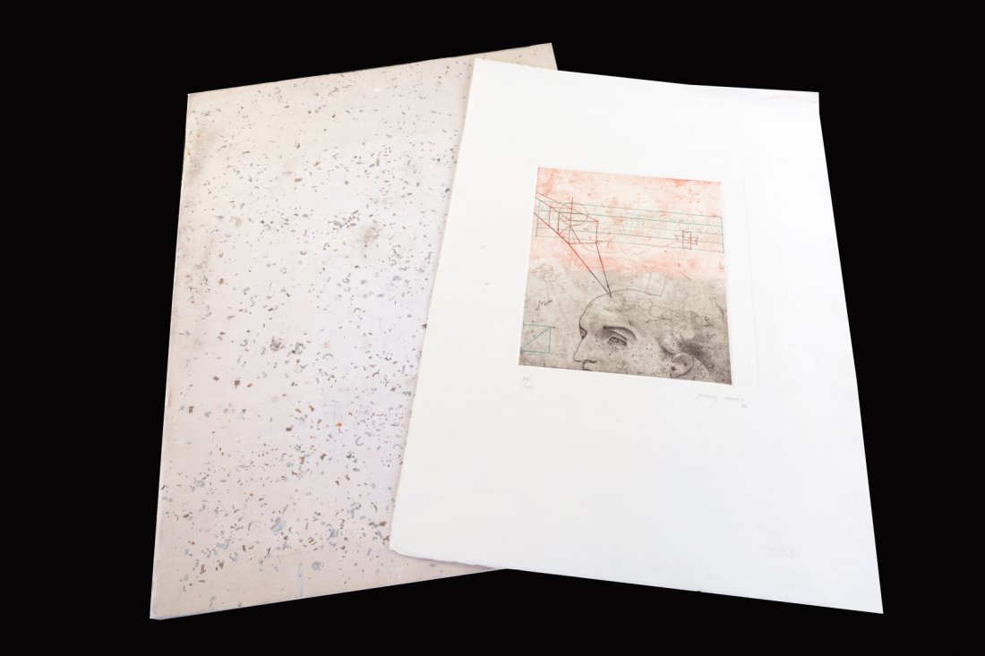 Nunik Sauret. El hombre del pasado, presente y futuro.: Nunik Sauret. El hombre del pasado, presente y futuro. Grabado, serie 28/100. Sin enmarcar. Firmado y fechado