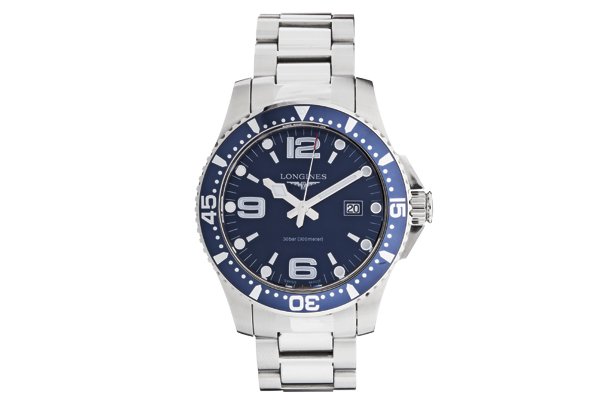 RELOJ LONGINES HYDRO CONQUEST. En acero. Movimiento:: RELOJ LONGINES HYDRO CONQUEST. En acero. Movimiento: cuarzo. Con 2 eslabones extra, caja, estuche, billetera y papeles originales.