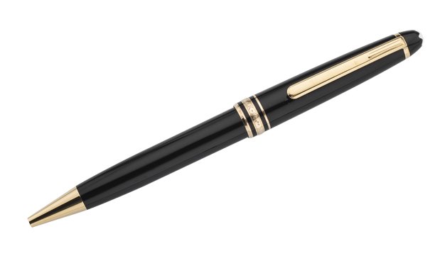 BOLÃGRAFO MONTBLANC. En resina negra y metal dorado.: BOLÃGRAFO MONTBLANC. En resina negra y metal dorado.