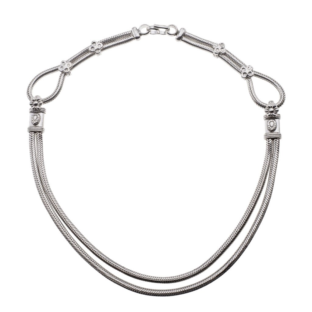 DOS GARGANTILLAS TEJIDAS EN PLATA .925  Dos (1 of 1)