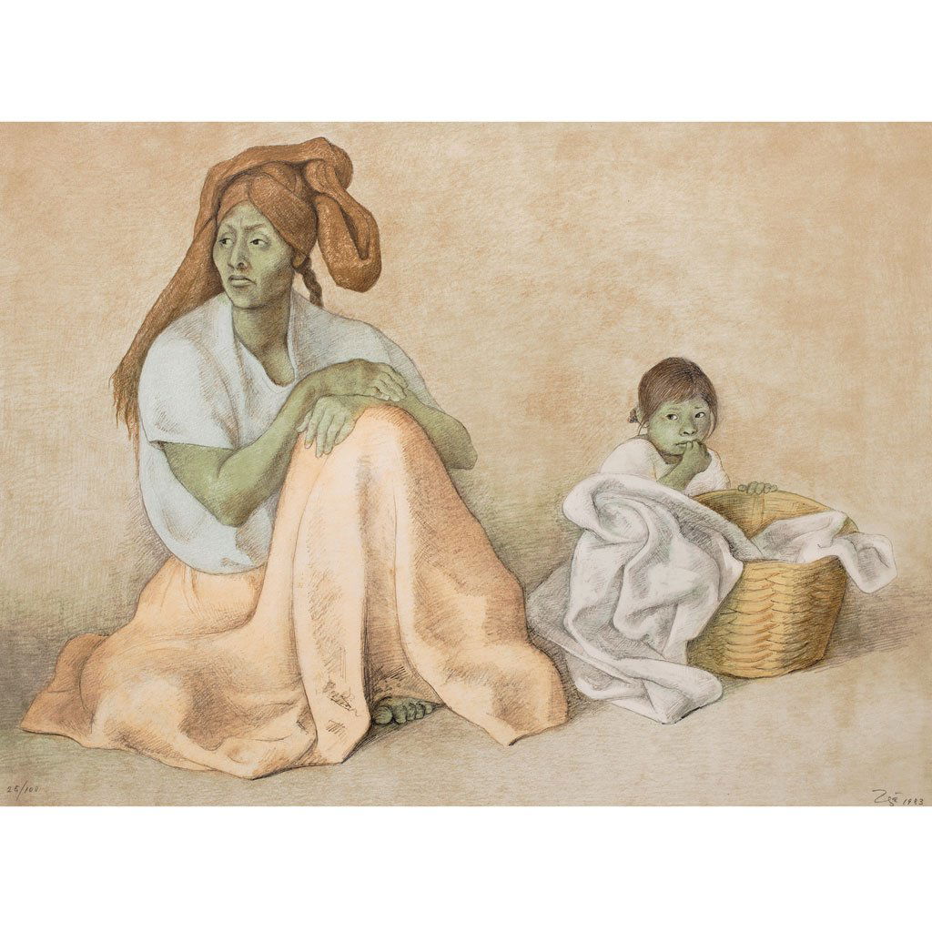 FRANCISCO ZÃšÃ‘IGA, Mujer en el mercado II, Firmada y (1 of 1)