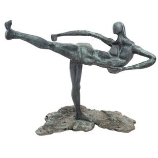 CAROL MILLER (b. Los Angeles, California, 1933 - ): CAROL MILLER (b. Los Angeles, California, 1933 - ) Karateka Signed Bronze sculpture 39 by 39.4 by 20.9 in 99 by 100 by 53 cm