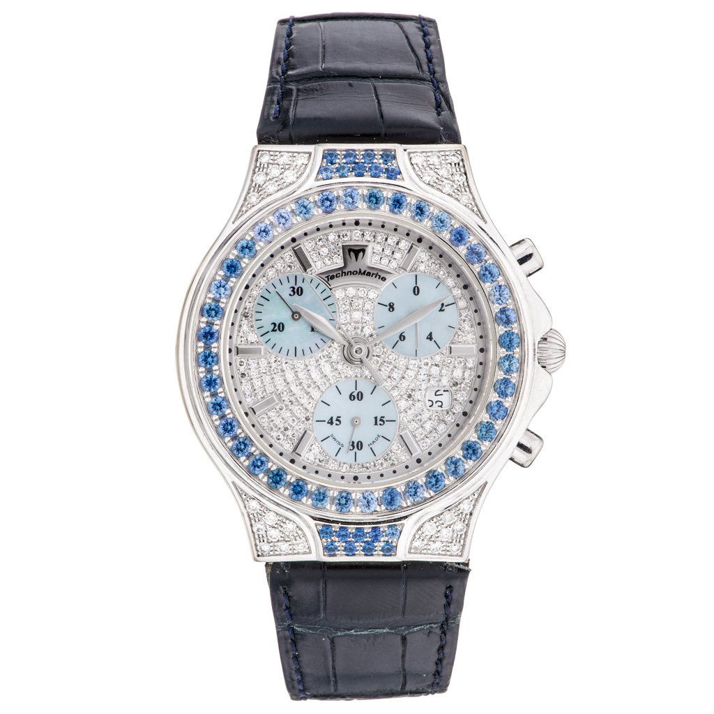 RELOJ TECHNOMARINE DIVA Caja en oro blanco de 18K con: RELOJ TECHNOMARINE DIVA Caja en oro blanco de 18K con correa de piel. Movimiento de cuarzo.