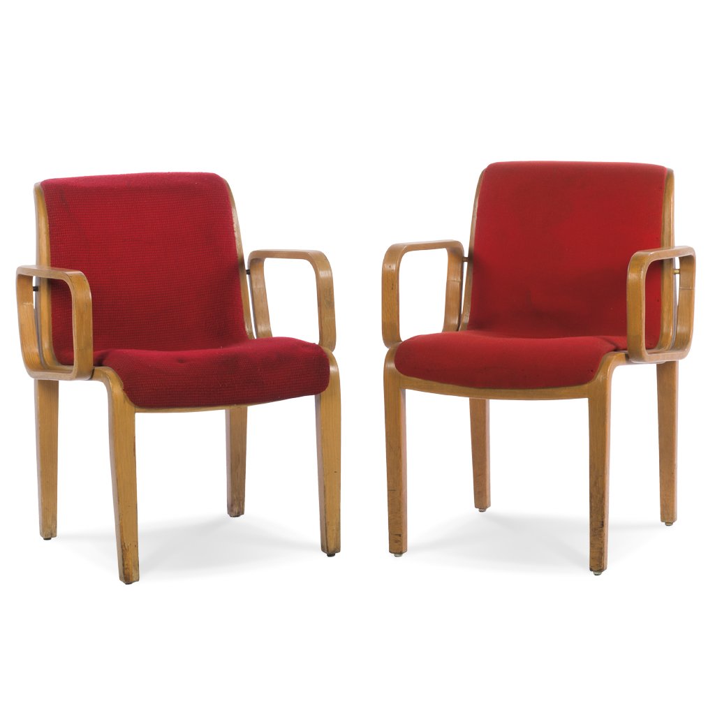 William "Bill" Stephens. AÃ±os 70. Juego de sillas.: William "Bill" Stephens. AÃ±os 70. Juego de sillas. DiseÃ±o para Knoll. Modelo 1305UO. Estructuras de madera. Piezas: 6