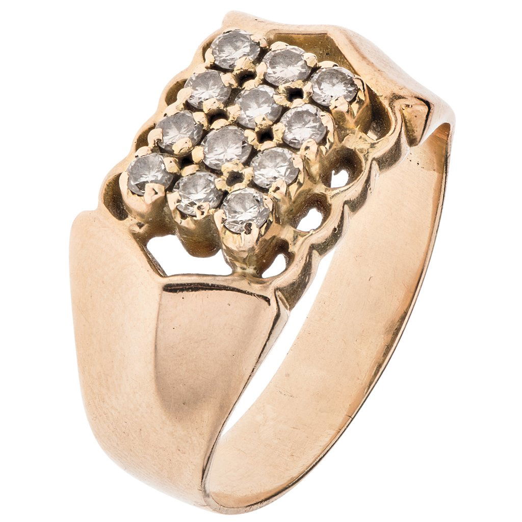 ANILLO CON DIAMANTES EN ORO AMARILLO DE 14K  Con 12 (1 of 1)