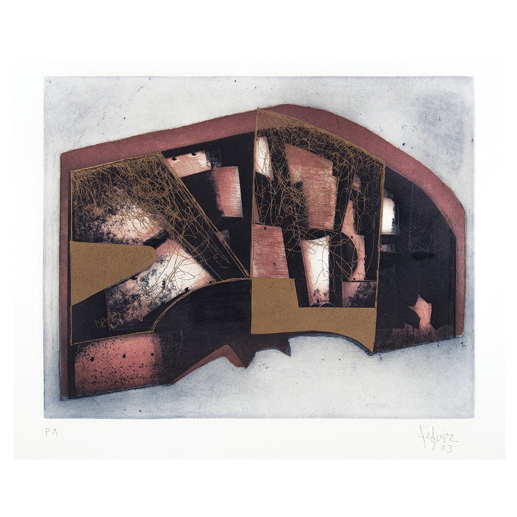 MANUEL FELGUeREZ, Untitled, Signed and dated 03,: MANUEL FELGUeREZ, Untitled, Signed and dated 03, Engraving P. A, 21.4 x 27.4 cm / 8.4 x 10.7 inches