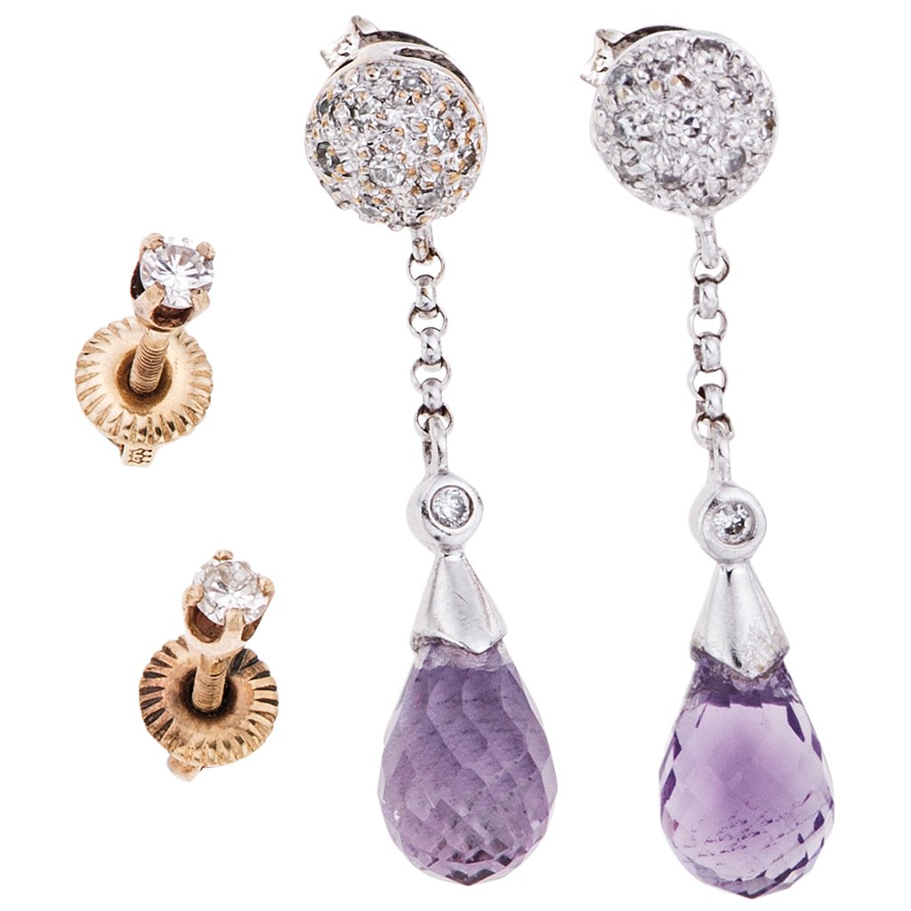 A 14K yellow and white gold pair of earrings and pair (1 of 1)